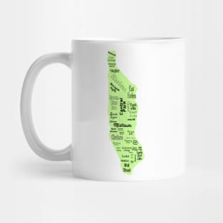 new york city/manhattan map - green Mug